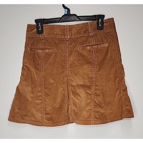 Athleta Skirt Size 4P Petite Brown Corduroy Flare A- Line EUC - Picture 2 of 7